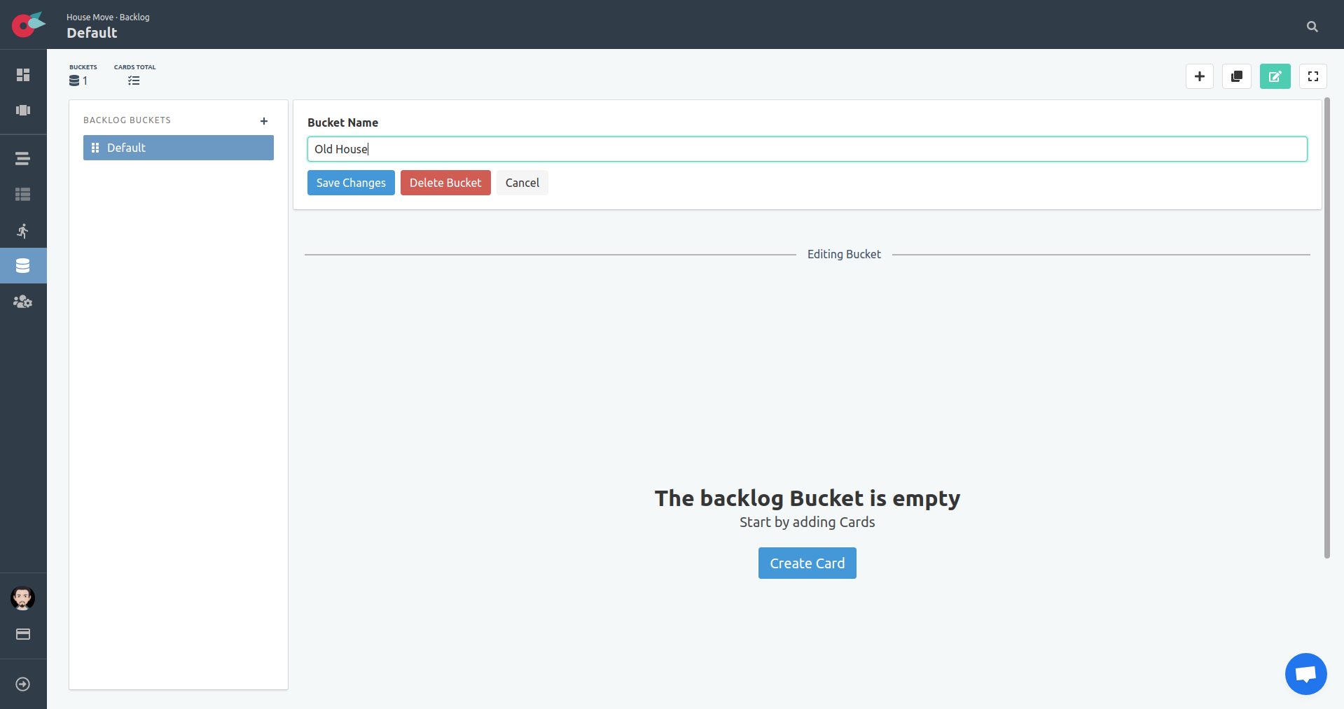 Project Tutorial - Backlog - Rename Default bucket