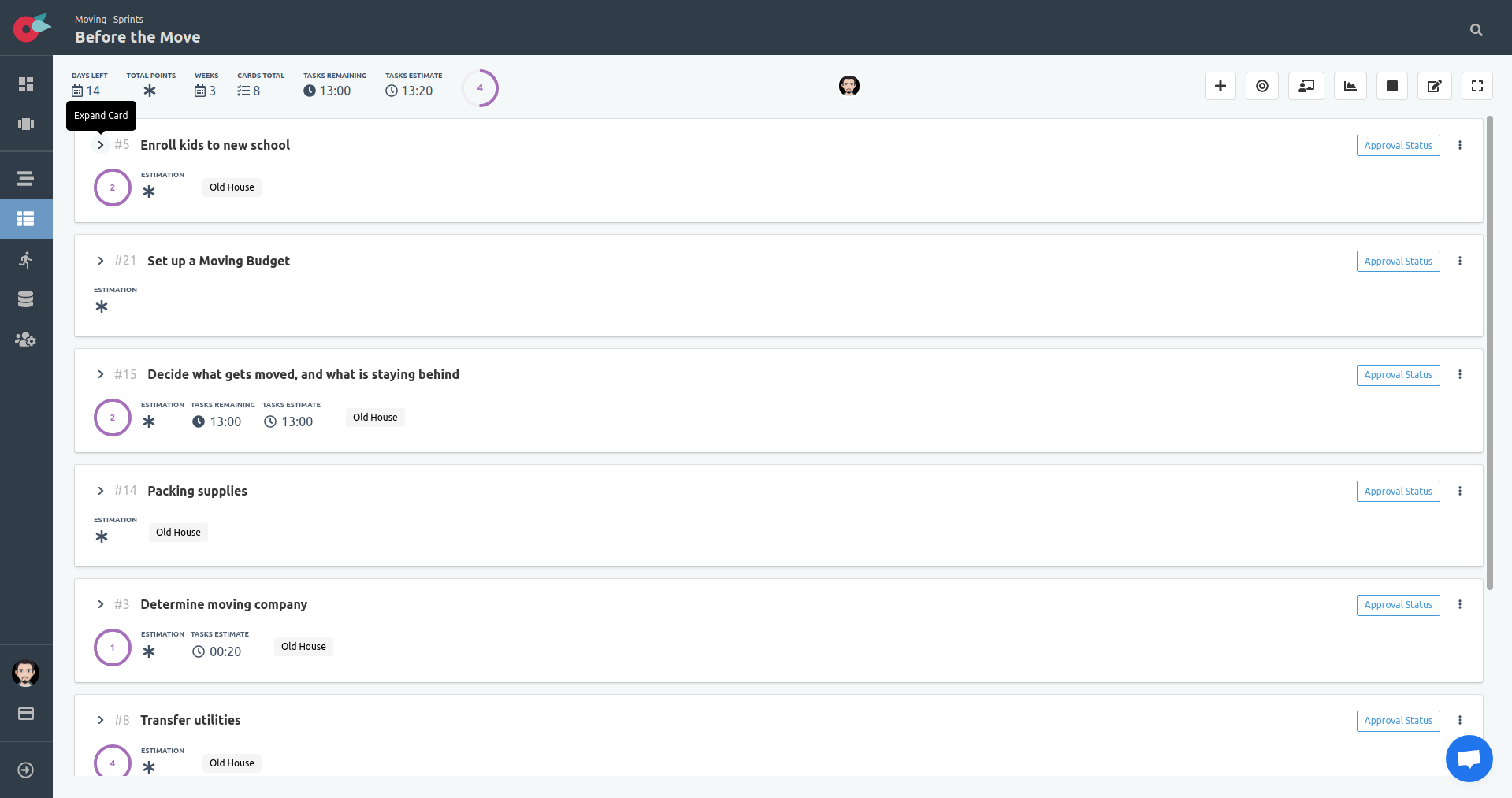 Project Tutorial - SCRUM Board - Expand Hover