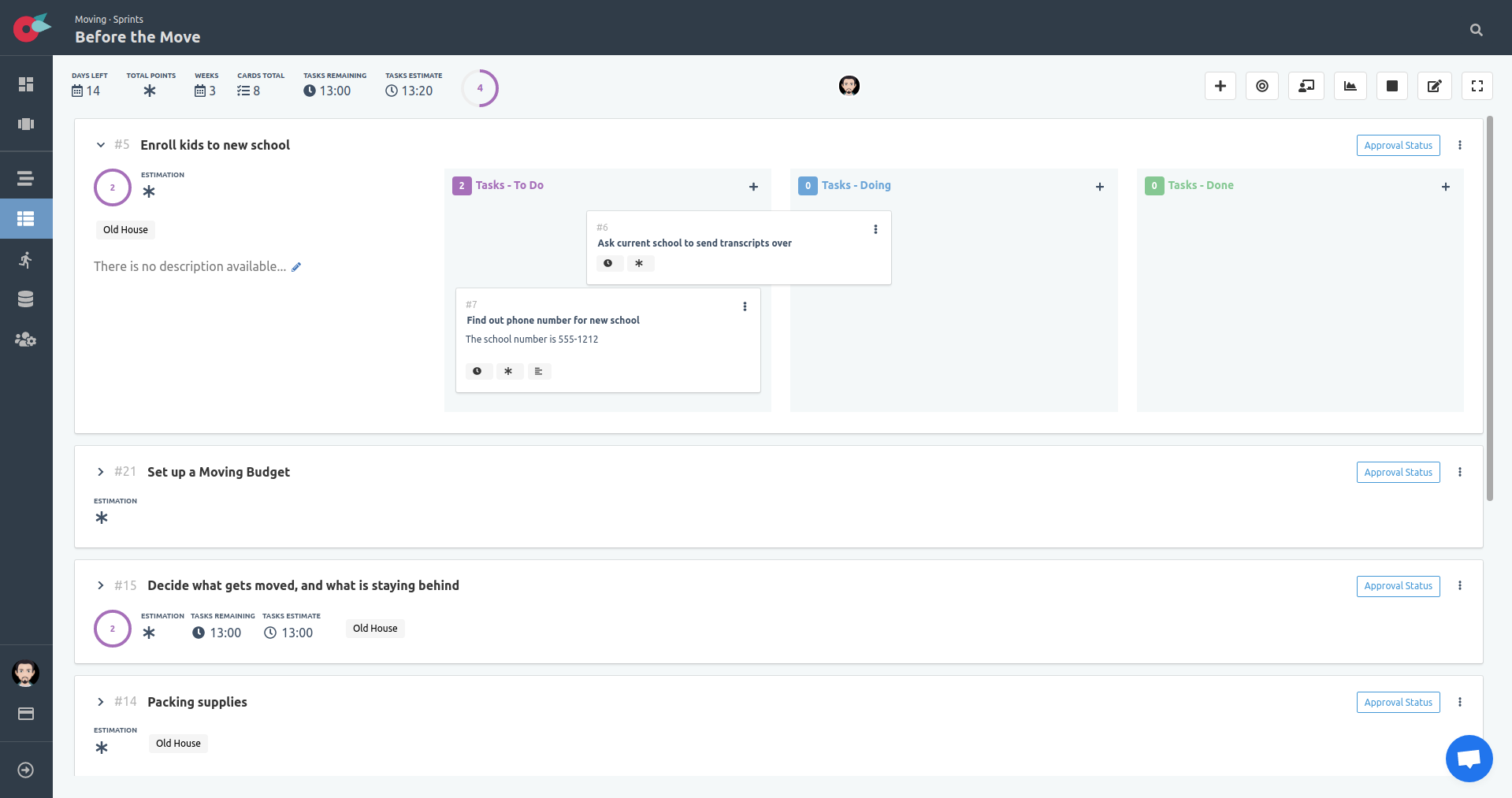 Project Tutorial - SCRUM Board - Move Task