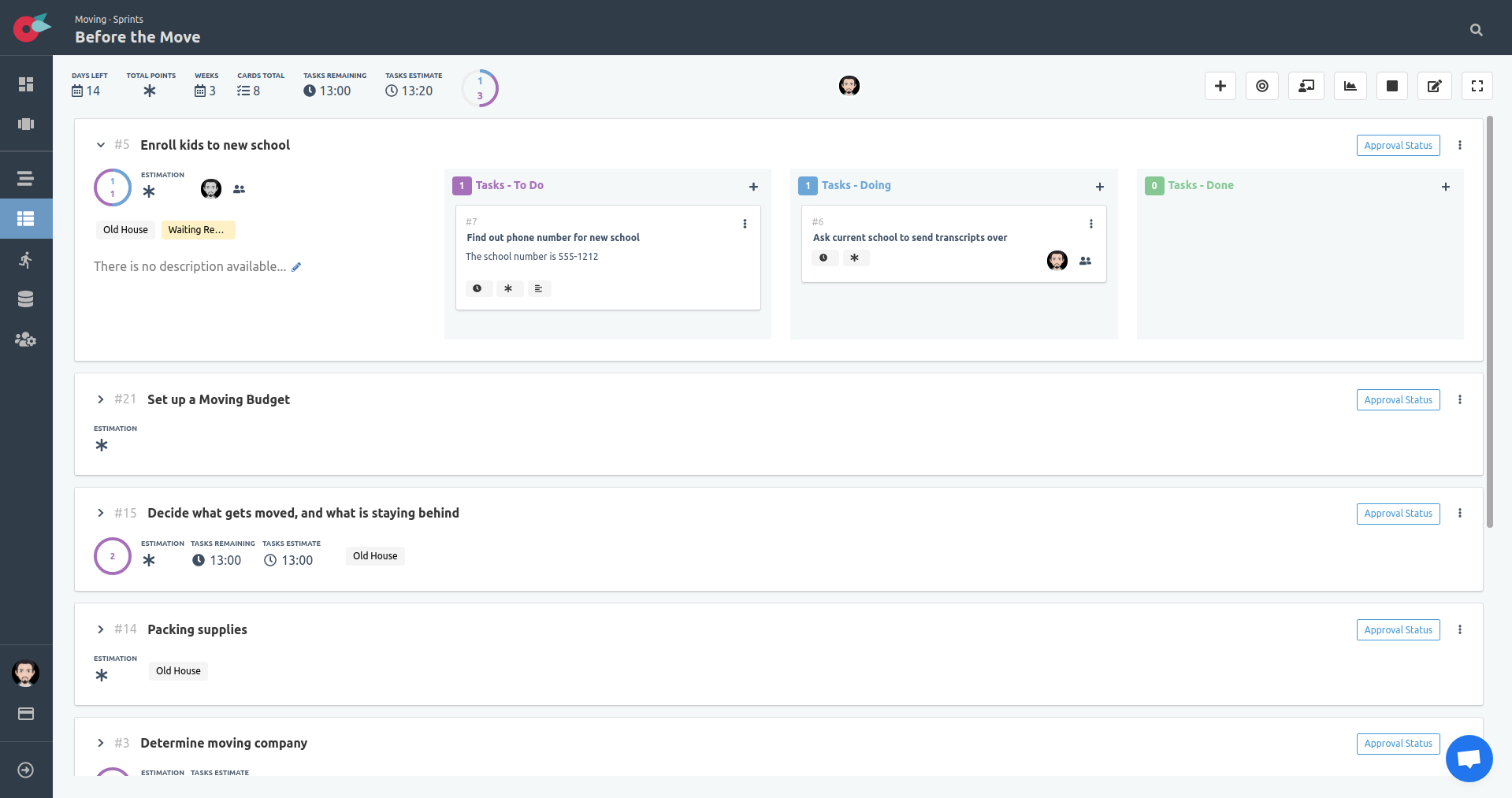 Project Tutorial - SCRUM Board - Expanded - Label Added