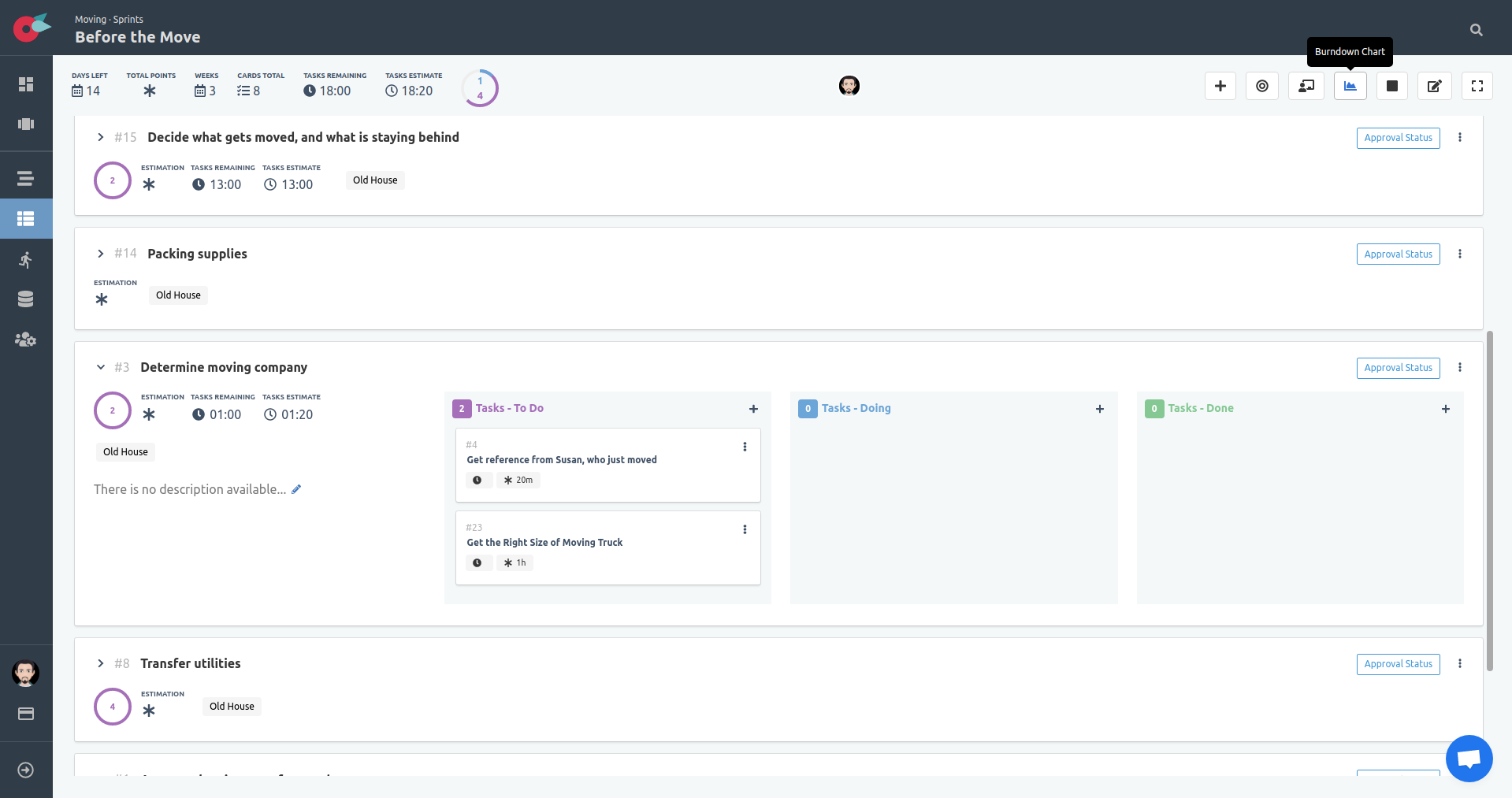 Project Tutorial - SCRUM Board - Tasks - Reorder