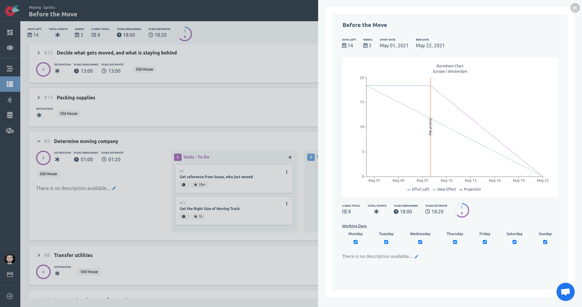 Project Tutorial - SCRUM Board - Tasks - Reorder