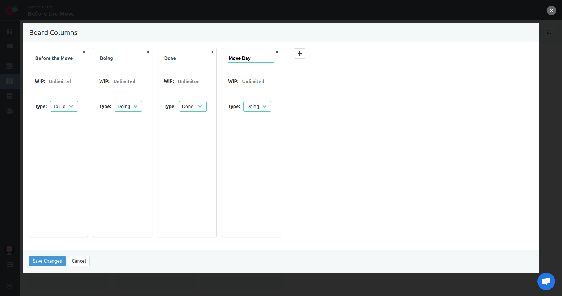 Project Tutorial - Project Settings - Board Columns - Edit