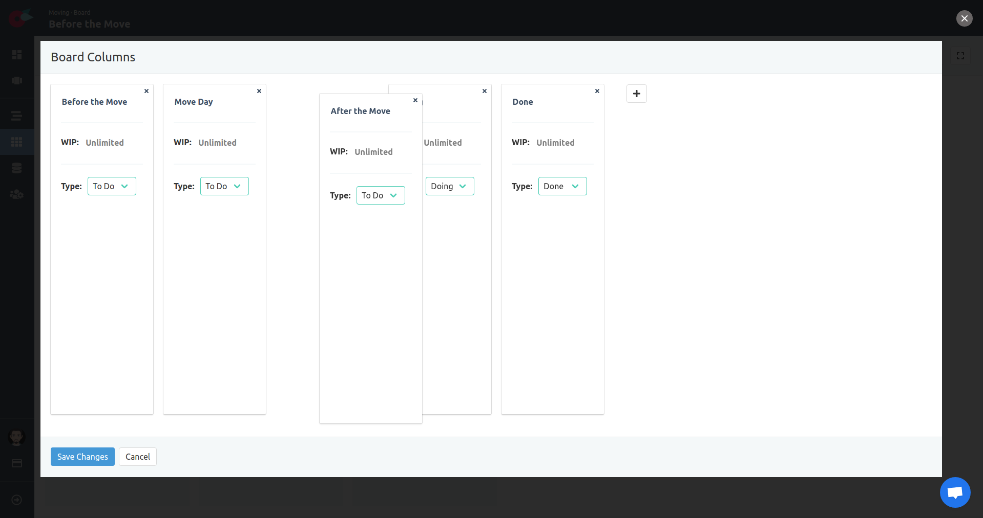 Project Tutorial - Project Settings - Board Columns - Drag