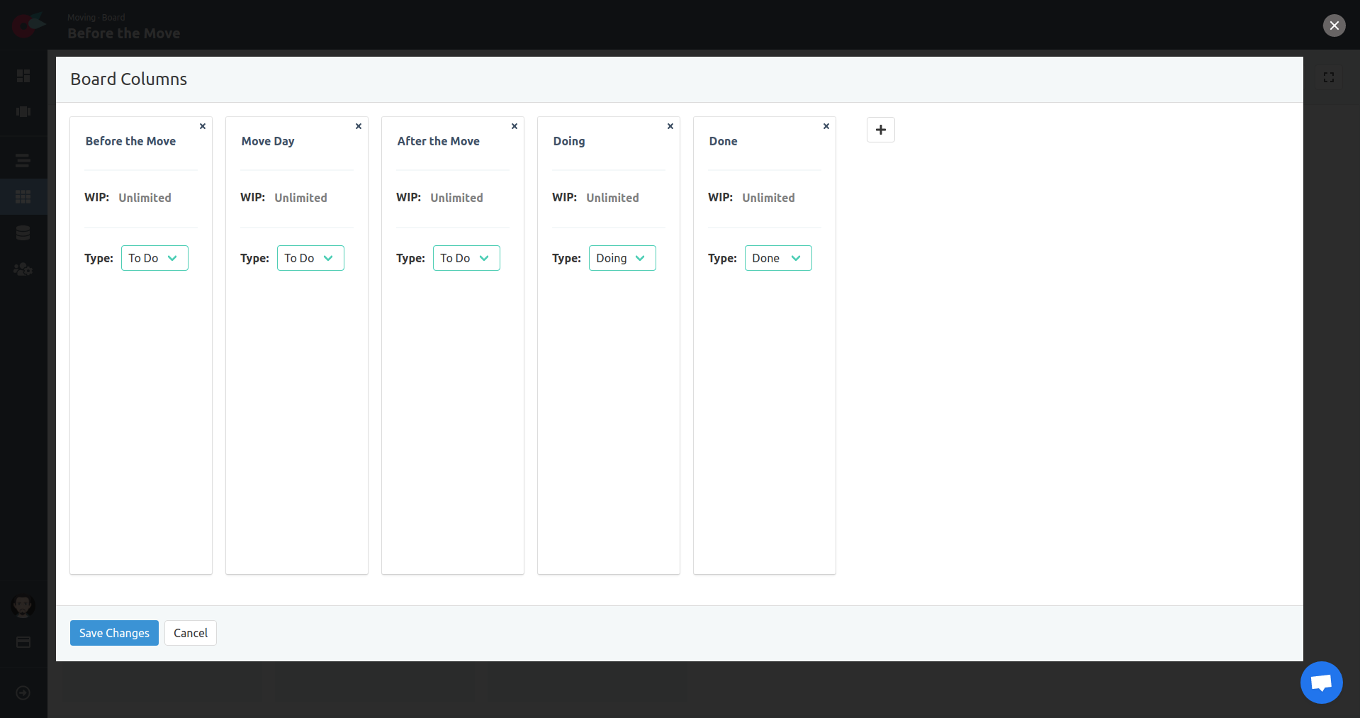 Project Tutorial - Project Settings - Board Columns - Before Save